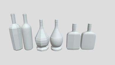 3 liquor bottles - 3d model annabel hartmann annabelhartmann d566a1e 3d print model - Mito3D
