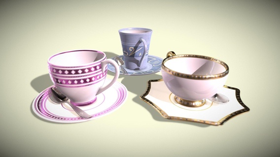 3 tea cup sets - buy royalty free 3d model ed ed3dblend drink cute coffee drone plate set vintage dish mug table spoon old kitchen golden tableware kitchenware prestige drinking-cup cheramic 3dsmax blender blender3d gold tea-cup 3d print model - Mito3D