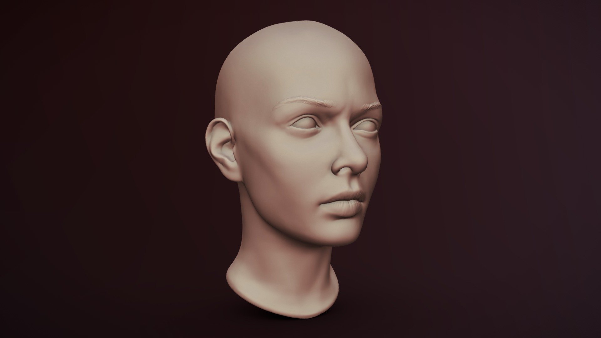 3d imprimable femelle tête 12 acheter royalties libre modèle by rumpelstiltskin stl visage sculpter base anatomie humanoïde impression réaliste femme personnage fille buste zbrush humain sculpture 3D print model - Mito3D