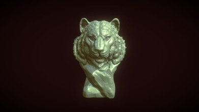 3d printable tiger bust - buy royalty free model nello 5c11451 3d print model - Mito3D