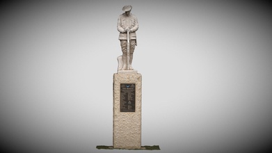 3d soldier mother's memorial 25th battalion - model usqhive 85f52ae my asset generated photogrammetry software 3df zephyr v4530 processing 18 images has constrained resized bounding box remove unwanted scrap data compare produced version versu sensor scan same conclusion delivers higher quality 3 d versions context larger scale outdorr objects such statues like 3d print model - Mito3D