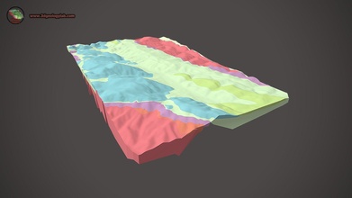 3d structural-tectonic model bicajel creek - geology laboratory 3dgeologylab 7a7c259 3d print model - Mito3D