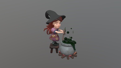 3d witch character - download free model anna frolova frolyavka c294086 3d print model - Mito3D