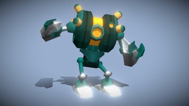 3drt - chibii robot 17 buy royalty free 3d model 3drtcom bf29169 robots lowpoly animated pack optimized mobile platforms -20 skins versions -2048x2048 diffuse jpg textures switchable legs arms 109 animations 3d print model - Mito3D