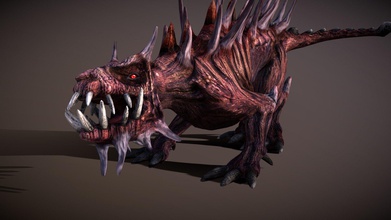 3drt - dragonhounds pack buy royalty free 3d model 3drtcom 94e3d2d fantasy monsters 2 lods 4666 21736 triangles 14 different style diffuse textures nextgen 2048x2048tga texture maps normal specular height gloss ambient occlusion 40 animations 3d print model - Mito3D