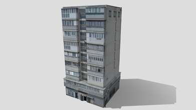 9 storey residential building - download free 3d model bean alwayshasbean 4407c6b 3d print model - Mito3D