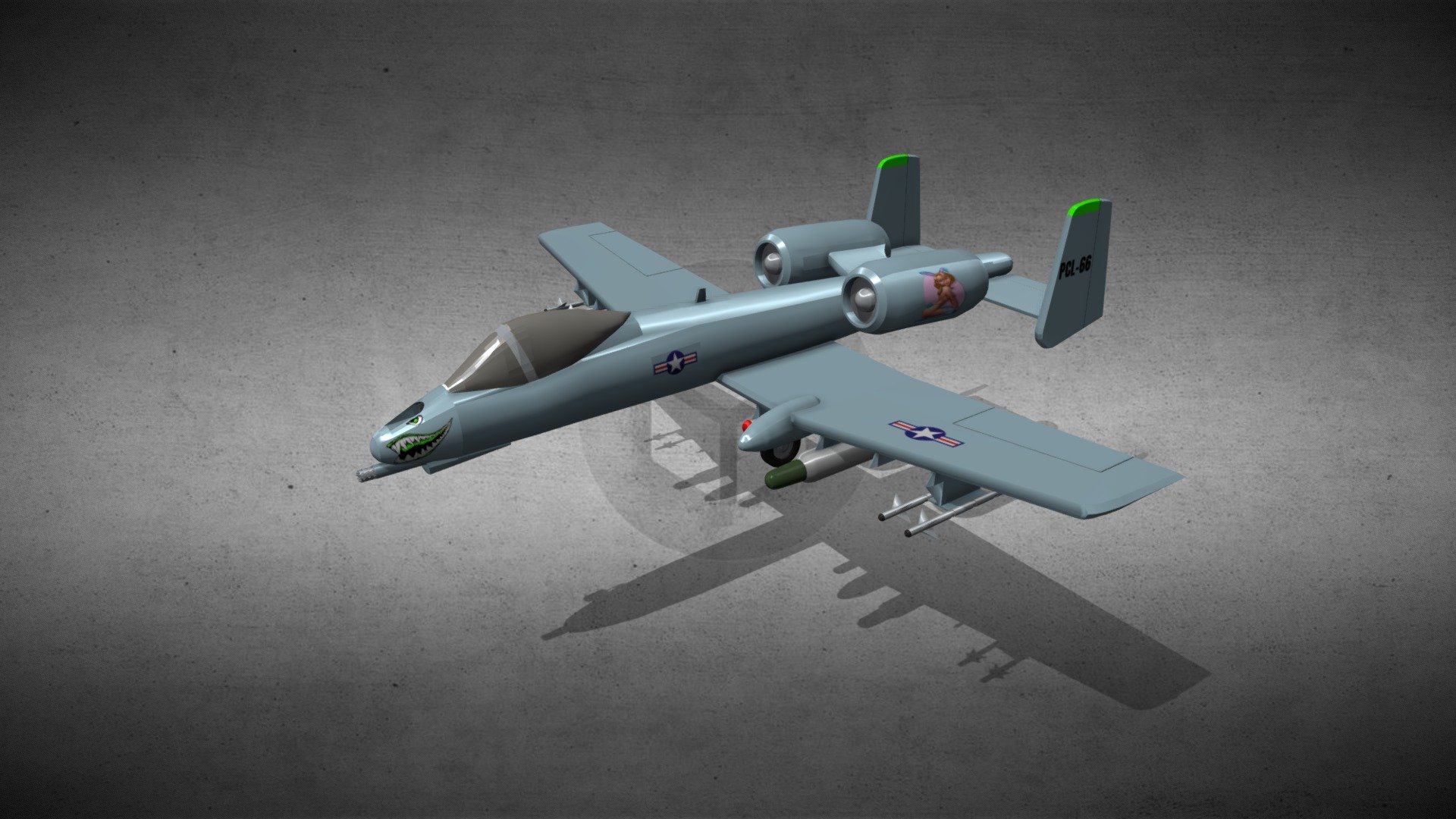 a-10 thunderbold - download Kostenlose 3d-Modell perceval-66 4b22d83 r alis avec Flügel 3d-et gimp sur ubuntu 3D print model - Mito3D