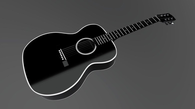acoustic guitar black high poly - 3d model dudss 7c5ee49 3d print model - Mito3D
