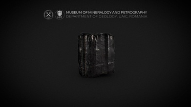 aesthetic crystal schorl var tourmaline - 3d model museum mineralogy petrography uaic mineralogypetrographymuseum 341da39 3d print model - Mito3D