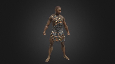 africano hombre equipado personaje 3d modelo comprar realeza gratis videos a05690f 3d print model - Mito3D