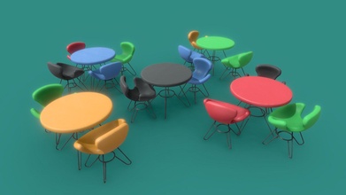 Akken Plastique café extérieur chaise table acheter royalties libre 3d modèle ferofluide d3780fe 3d print model - Mito3D