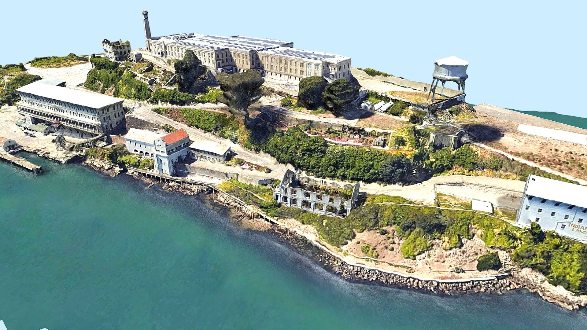 Alcatraz île san francisco Californie acheter royalties libre 3d modèle libanciel prison tourisme militaire 3D print model - Mito3D