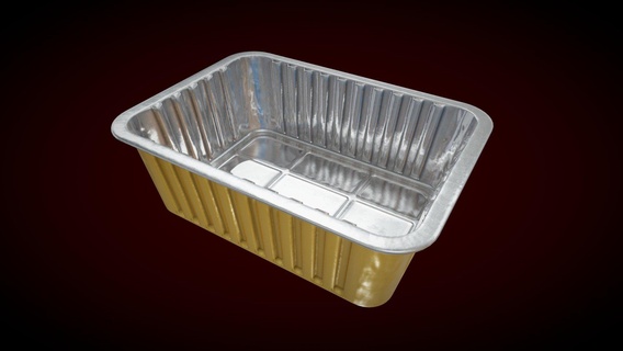 aluminum foil meal tray food - buy royalty free 3d model we3do we3domodel storage pot household plate packaging recycling paper aluminium fastfood biodegradable compartment disposable container gold food-packaging foil-tray meal-tray 3d print model - Mito3D