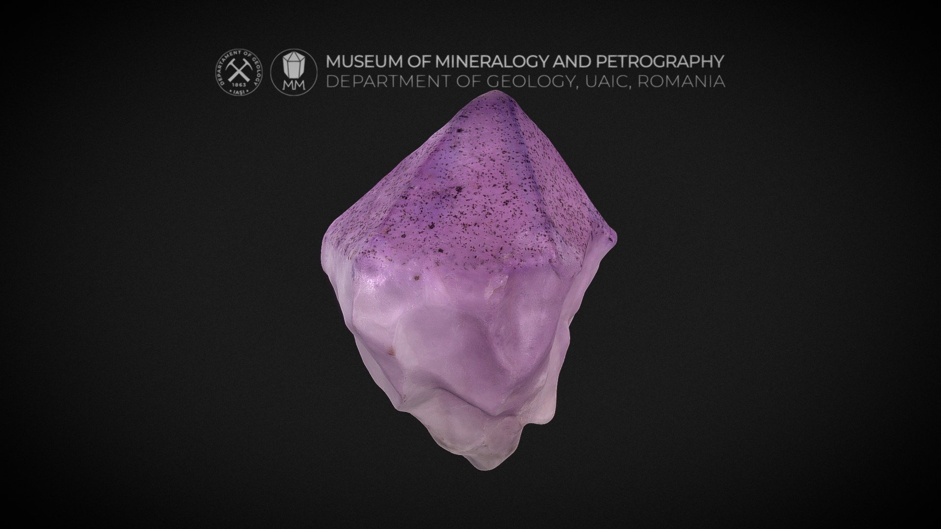 amethyst crystal hematite inclusions - 3d model museum mineralogy petrography uaic mineralogypetrographymuseum ff0d6fb 3D print model - Mito3D