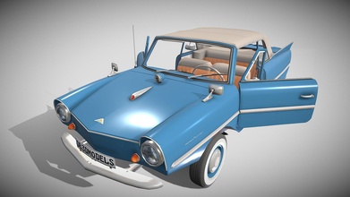 amphicar 770 blue interior - buy royalty free 3d model dragosburian 8a2b3ea 3d print model - Mito3D