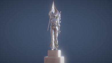 angel liberty statue - buy royalty free 3d model xaeon sculpt printing flag statuette country angels marble figurine national independence print classical freedom brave lithuania lithuanian nation kaunas sculpture 3d print model - Mito3D
