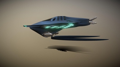 animated-sci fi ship - download free 3d model vertascan 38ba336 3d print model - Mito3D