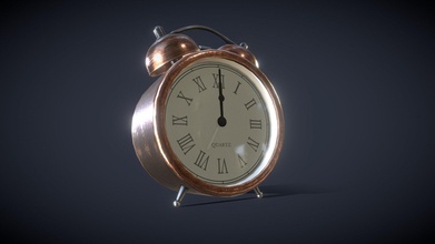 animated vintage alarm clock - buy royalty free 3d model pbr3d 7a44043 3d print model - Mito3D