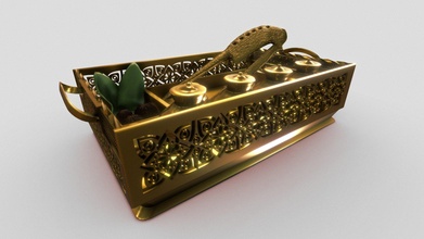 Antiquität Gold Tablett klatschen Sireh 3d Modell nurfaamk Blau nurhudaiffah 659440f 3d print model - Mito3D