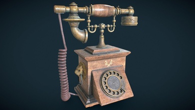 antique rotary phone - 3d model skygreen 68981e7 3d print model - Mito3D