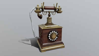 antique telephone - 3d model miguel rez mp 888918b 3d print model - Mito3D
