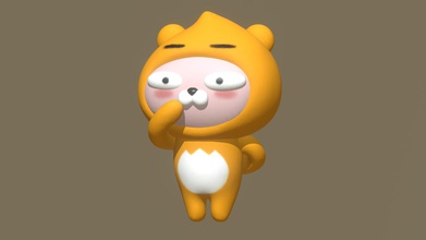 apeach ryan - download free 3d model 4licia 785c259 cute creature sculpt thought kakao talk characters case dressing up look like 3d print model - Mito3D