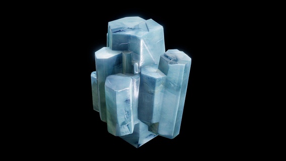 bleu vert cristal acheter royalties libre 3d modèle xaeon hexadécimal grotte océan béryl gemme quartz spécimen rare sarcelle minéral cristalline surface hexagonal réfringent 3d print model - Mito3D