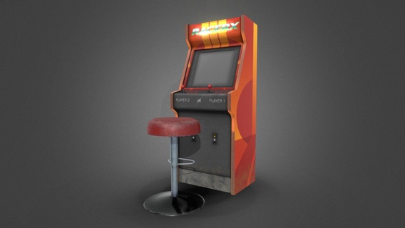 arcade machines chair - retro variant 1 buy royalty free 3d model abdelrahmanahmed games gaming videogames coin videogame vintage 4k arcademachine machine game-ready realism video-games slot arcade-cabinet low-poly game pbr lowpoly gameasset gameready arcadegames 3d print model - Mito3D
