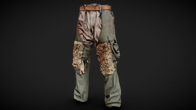 army creep trousers - buy royalty free 3d model polygonal miniatures 3dc09f7 low poly 4k normal & texture maps 3d print model - Mito3D