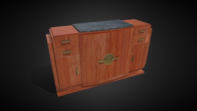 art deco credenza 01 - buy royalty free 3d model jeff severson 3d28769 3d print model - Mito3D