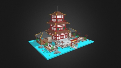 asian temple diorama - 3d model elya sama 92def81 3d print model - Mito3D