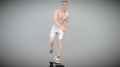 athletic young man riding skateboard 169 - buy royalty free 3d model deep3dstudio e37e444 true human size detailed sporty handsome skate captured tipical pose perfectly matching variety architectural visualizations eg sport ground gym beach etc product ready immediate use visualisations further render sculpting zbrush technical characteristics digital double scan decimated 100k triangles sufficiently clean pbr textures 8k diffuse normal specular maps non-overlapping uv map download package includes cinema 4d project file redshift shader well obj fbx files which applicable 3ds max maya unreal engine unity blender all you may find tex folder included into main archive more scans released every week everything 3d print model - Mito3D