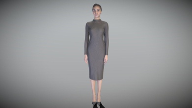 attractive slim brunette black dress 180 - buy royalty free 3d model deep3dstudio 080c36f true human size detailed young woman caucasian appearance dressed captured casual pose perfectly matching variety architectural visualization background character product eg advert banners professional products devices presentations etc ready immediate use visualisations further render sculpting zbrush technical characteristics digital double scan decimated 100k triangles sufficiently clean pbr textures 8k diffuse normal specular maps non-overlapping uv map download package includes cinema 4d project file redshift shader well obj fbx files which applicable 3ds max maya unreal engine unity blender all you may find tex folder included into main archive more scans released every week everything 3d print model - Mito3D