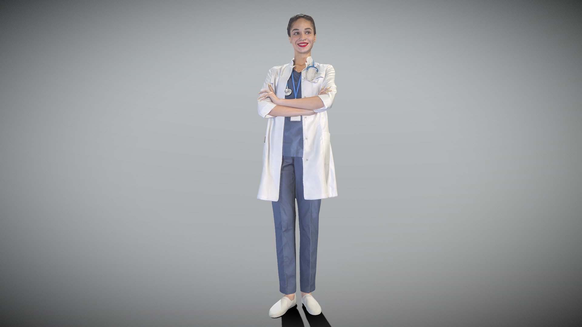 atraente mulher médico uniforme sorridente 245 Comprar realeza livre 3d modelo deep3dstudio 8d67faa 3D print model - Mito3D