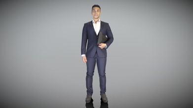 attractive young man business suit 316 - buy royalty free 3d model deep3dstudio a5943d8 3d print model - Mito3D