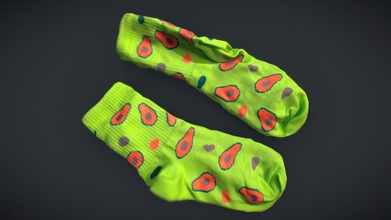avocado socks lying floor pbr textures - buy royalty free 3d model aleksei vlasov nucld 12ccfbc 3d print model - Mito3D