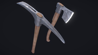 axe&pickaxe - buy royalty free 3d model kumabeer 4e0672f 3d print model - Mito3D