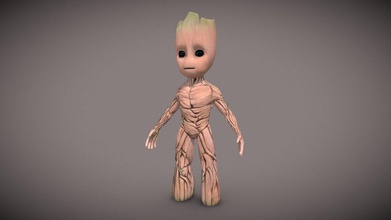 baby groot - download free 3d model chrisg christianguevara 36a1c61 hand painted done entirely blender 3k quads enjoy 3d print model - Mito3D