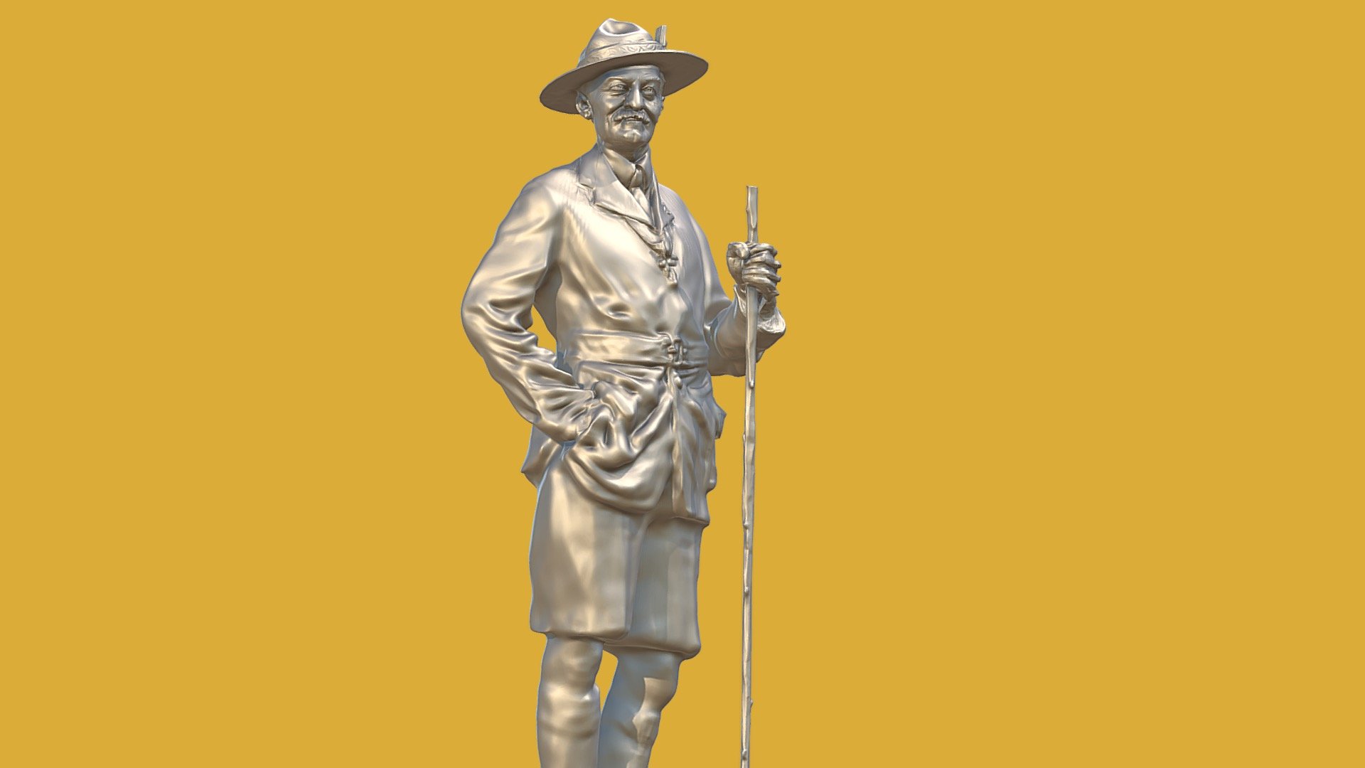 baden Powell Bildhauerei Kaufen Lizenzgebühren frei 3d Modell lestersculpt c9d586a 3D print model - Mito3D