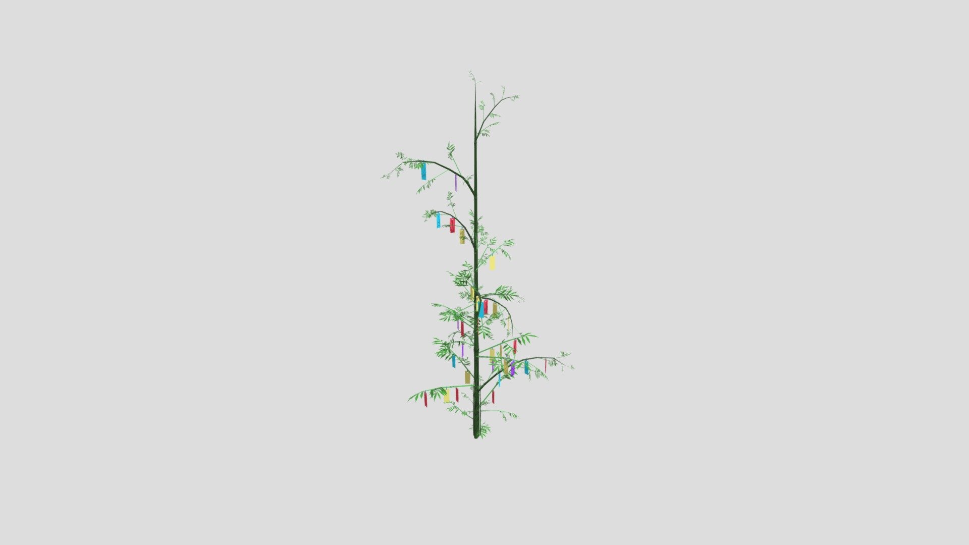 bamboo tanabata - download free 3d model pergamond a6a14fd tree hung tanzuka coloured paper inscribing wishes japanese festival 3D print model - Mito3D