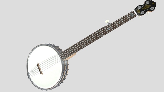 banjo satın almak telif Bedava 3d model 3dlowpoly enstrüman dizi hazır müzisyen akustik kullanıma gitar doku düşük poli oyun hazırlığı player instrument3d telli çalgı banyo banjolowpoly banyolowpoly 3d print model - Mito3D