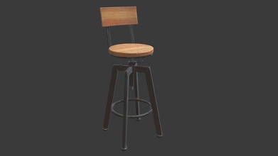 bar stool - download free 3d model zhmyhers e319d61 lowpoy whith pbr textures 3d print model - Mito3D