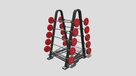 barbell rack double - buy royalty free 3d model dragosburian gym equipement fitness-machine fitness-equipment sport 3d print model - Mito3D