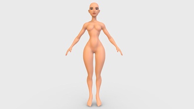 basebody mujer - comprar libre de derechos autor del modelo 3d farhanrachmatullah 22d4747 femenino archivo fbx juegos animatio crear sculting zbrush retopology licuadora 3d print model - Mito3D