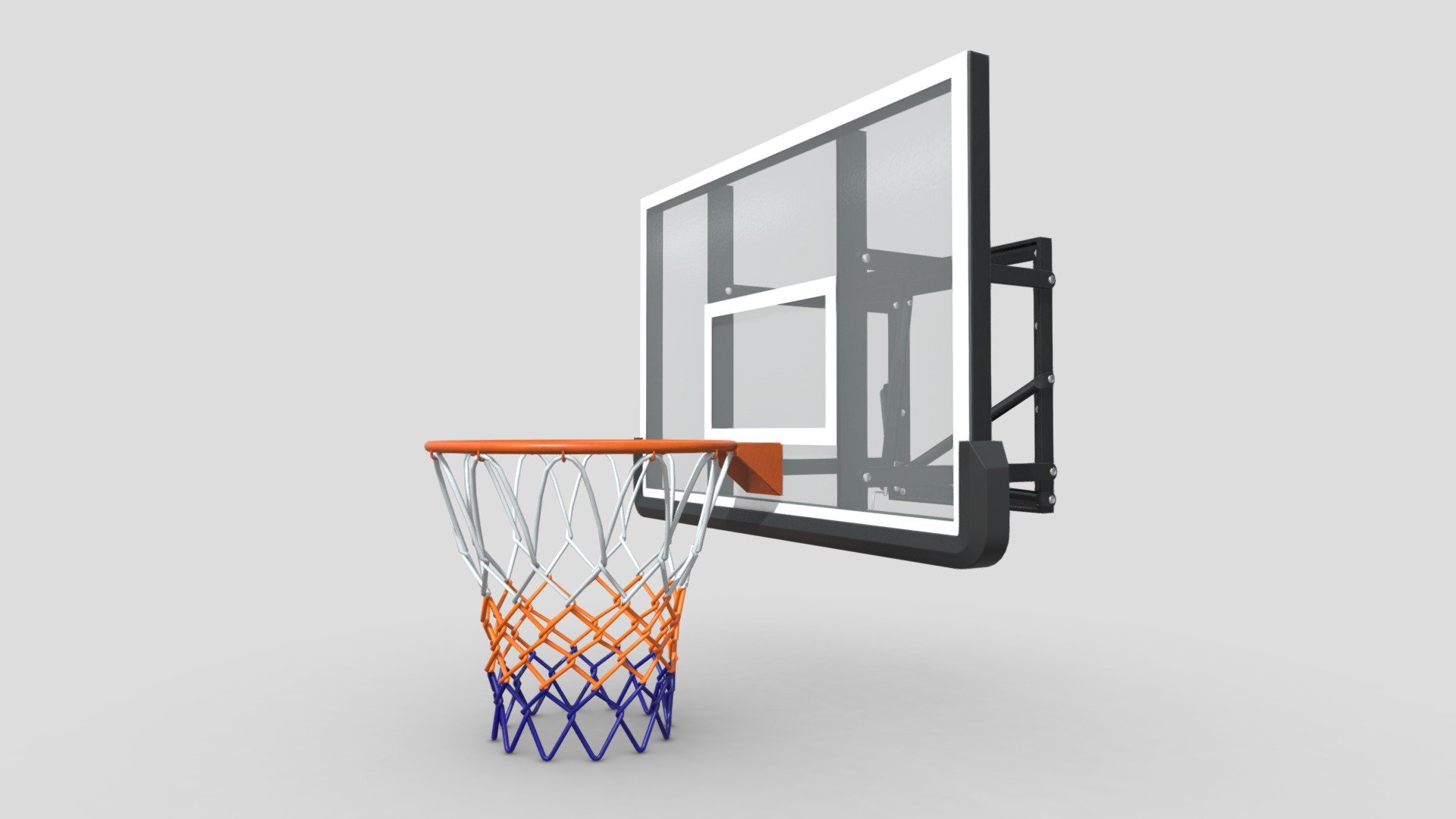baloncesto aro comprar realeza gratis 3d modelo chakkitpp Corte estadio montar cesta arena olímpico pasatiempo objetivo red marcador respaldo deporte pared 3D print model - Mito3D