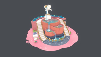 bath house - 3d model ludonaut cc39ccc now unused mobile game &lsquo creature resort&rsquo uses cute low poly models hand painted style pastel aesthetic modelled uv mapped myself textures holly dier fion fitzgerald plants 3d print model - Mito3D