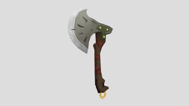 battle axe - download free 3d model kusaku dc4c9d4 modeled uv mapped textured hand-painted me 3d print model - Mito3D