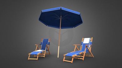 beach chairs umbrella - buy royalty free 3d model rescue3d assets ac4f9e1 high-quality low-poly best use games other real time applications built ith great attention details realistic proportions correct geometry textures very detailed so makes good enough close-ups technical 2048 x diffuse 3942 triangles 2098 polygons 2418 vertices correctly divided into completely unwrapped fully textured all materials applied pivot points placed suit animation process scaled approximate world size centimeters nodes appropriately named 3d print model - Mito3D