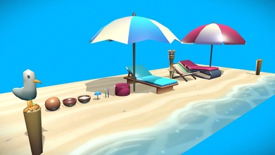 beach chill props - poly buy royalty free 3d model da peace man dapeaceman 466f0c3 3d print model - Mito3D