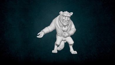 beast - movie beauty buy royalty free 3d model escaneado3d 07b4374 figure disney &ldquo beast&rdquo 10 cm high printing obtained scan has no textures files included stl file sla fdm hollow wall thickness 2 mm 3 ventilation holes see attached image obj if you have any problem please write me info digitalizacion-3dcom 3d print model - Mito3D